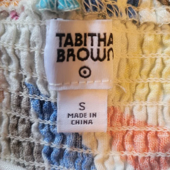 Tabitha Brown X Target Linen Blend Botanical Puff Sleeve Mini Dress (SMALL) - Picture 5 of 6